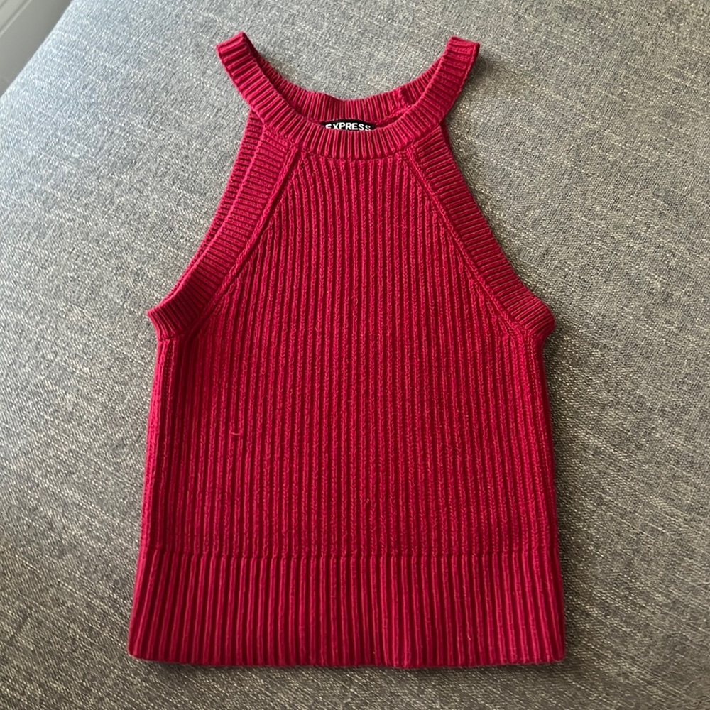Express cropped sweater tank top